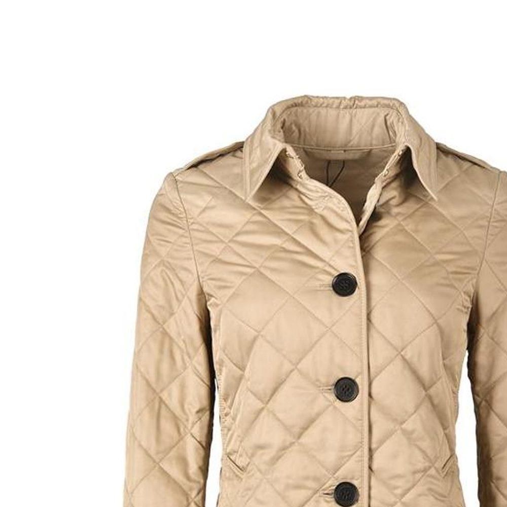 Burberry Женская стеганая куртка с ромбами Бежевая 80658721