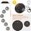 Color-Changing Disco Mirror Ball Lamp Solar Powered Wind Chime Mobile Hanging Light for Garden Landscape Pathway Festival Decor