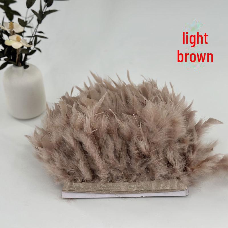 Red Lace Net Turkey Feather Strips for DIY Handmade Wedding Dance Costumes and Decorations