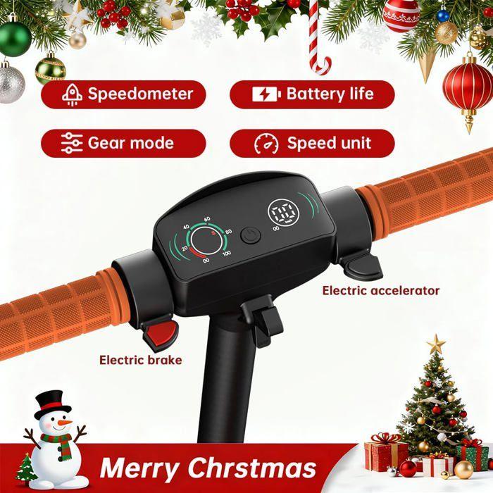 Trottinette Électrique Pliable Tout-Terrain pour Enfants 8-16 Ans,Double Suspension Confort,130W,16 km/h,10 km d'Autonomie Orange