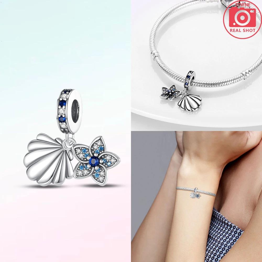 Изысканные животные Светлячок Синий бант Бусины-дельфины Подходят для браслетов-шармов Медь Оригинальное изготовление ювелирных изделий Женские подарки на годовщину