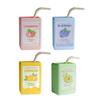 Lovely Juice Box Flower Pot Creative Resin Ornament Indoor Green Plant Planter Desktop Decoration for Home Garden Living Room Bedroom Office Cafe