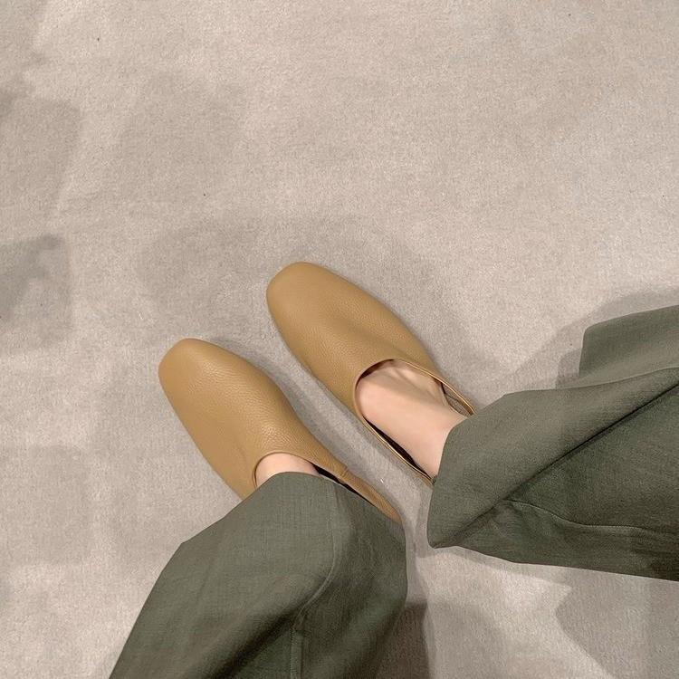 Виноградная мама в том же стиле~ Ретро сумка с круглой головой, полушлепанцы для женщин на плоской подошве, весна-осень 2025, ленивая сумка с головой, шлепанцы Мюли