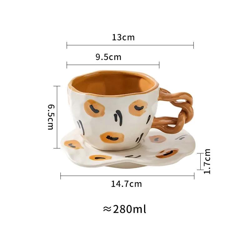 Неровная текстура керамическая кружка и набор тарелок с креативной ручкой кофейная кружка семейная чашка для завтрака чашка для напитков молочная чашка чашки для воды