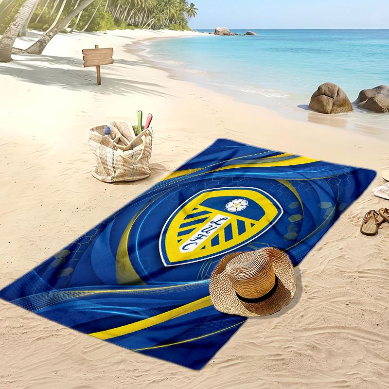 Пляжное полотенце с принтом футбольного клуба Leeds United, большое, мягкое, быстросохнущее, для пляжа, кемпинга, плавания