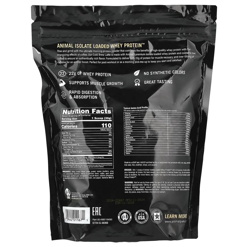 Isolate Roaded Whey Protein™ Powder, Cold Brew Latte, 540G (1.19Lb)