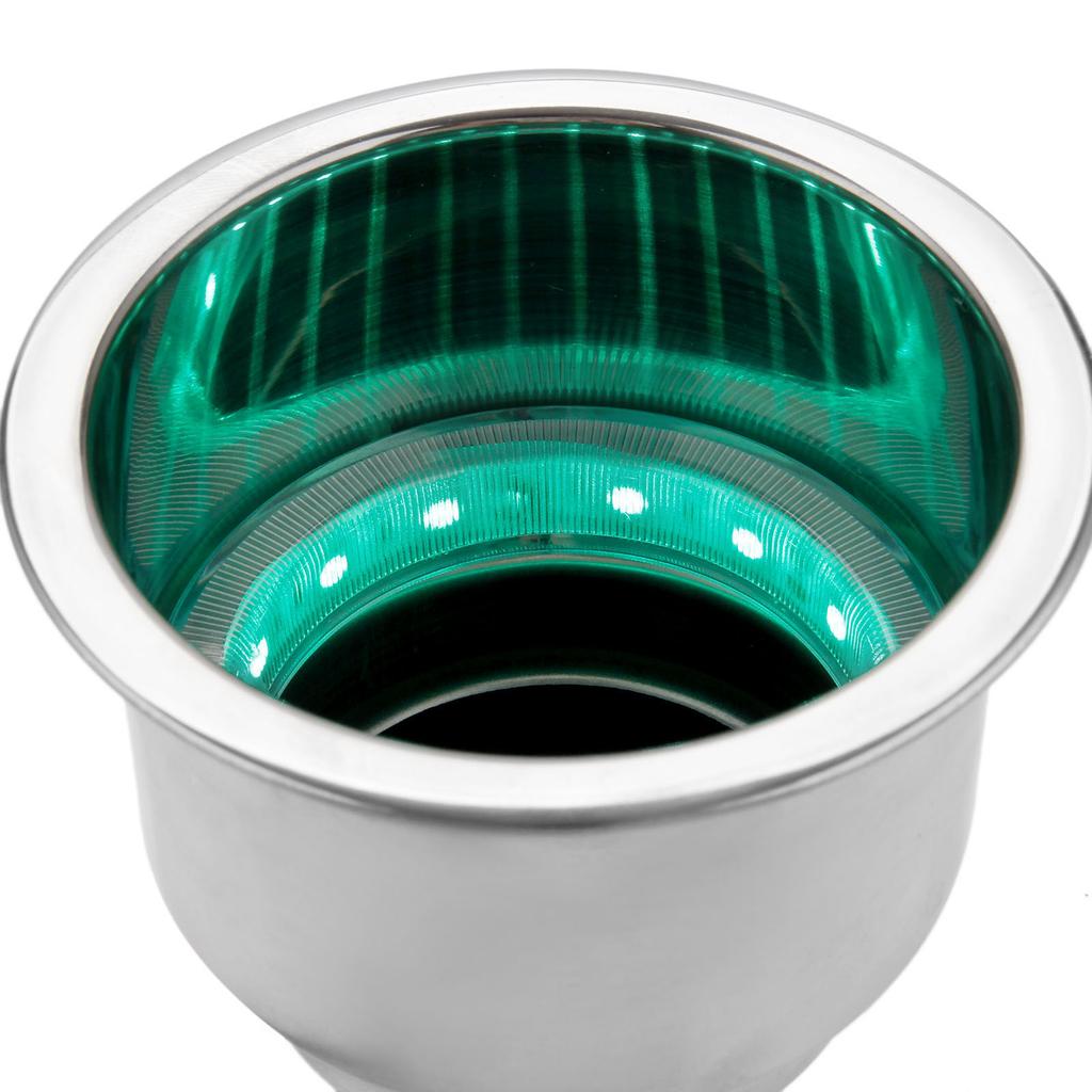 4/2/1 PC Marine Stainless Steel 12V LED Light Recessed Built-in Car Cup Drink Holders Sailing Light for Rowing Boats Car