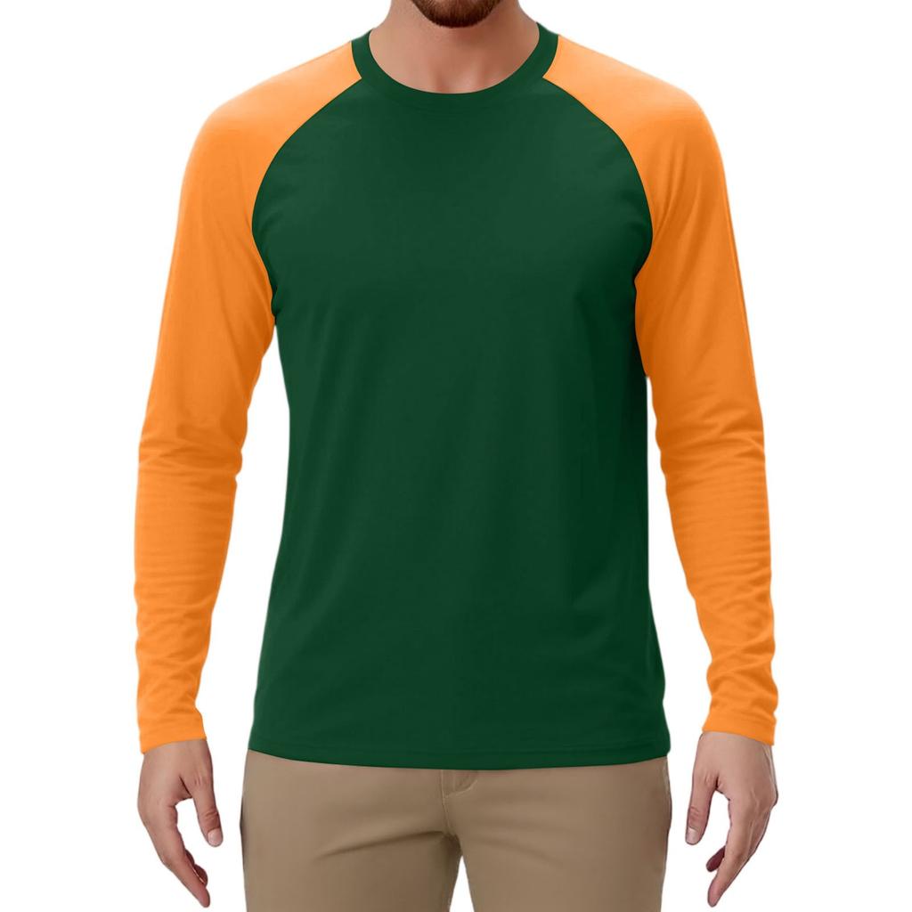 Мужской спортивный топ с длинным рукавом реглан контрастного цвета