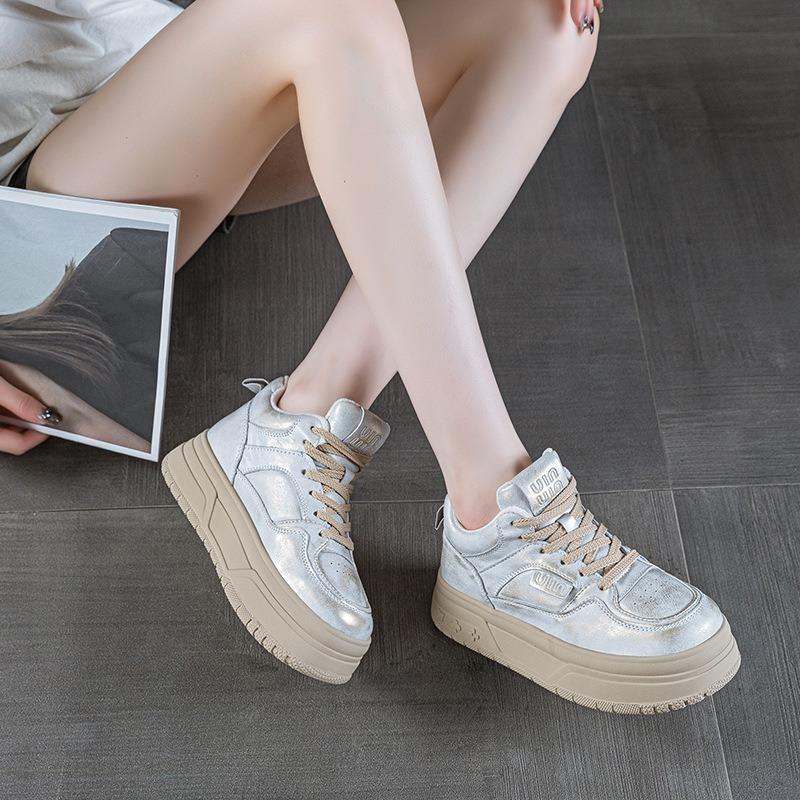 Теплые белые туфли из натуральной кожи с подкладкой, женские, с толстым дном, высокие, хлопковые, спортивные, для отдыха, для катания на доске