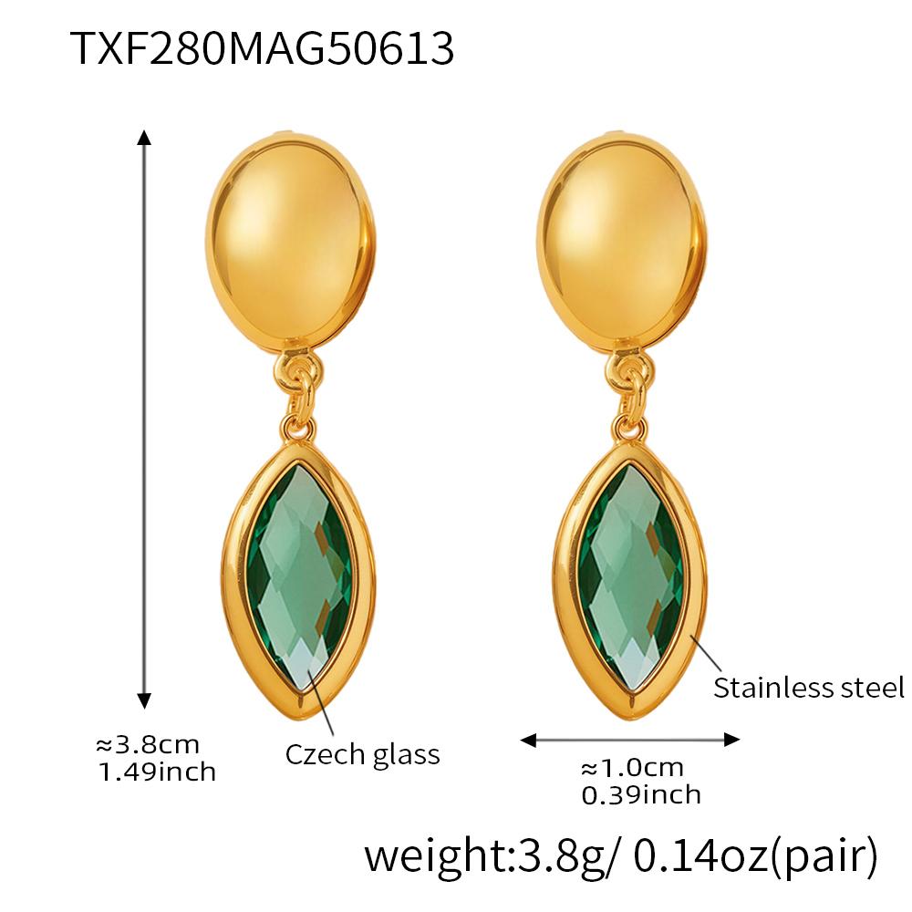 6 Цветов Граненые Чешские Стеклянные Ожерелья Браслеты Висячие Серьги на Нержавеющей Стали Цепочка Ожерелье Браслет Серьга Для Женщин