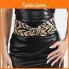 Fashion Leopard Print Pattern Rivet Metal Buckle Decoration Women Wide Waistband For Street Fashion And Casual Wear