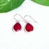 Ruby 925 Sterling Silver Dangle Earrings, Gemstone Handmade Women Earrings