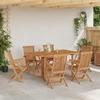 Garden Dining Set 7 pcs Brown Solid Wood Teak