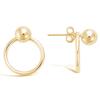 [P5025] - Gold Plated 'Circles' Earrings - 17x17 Mm