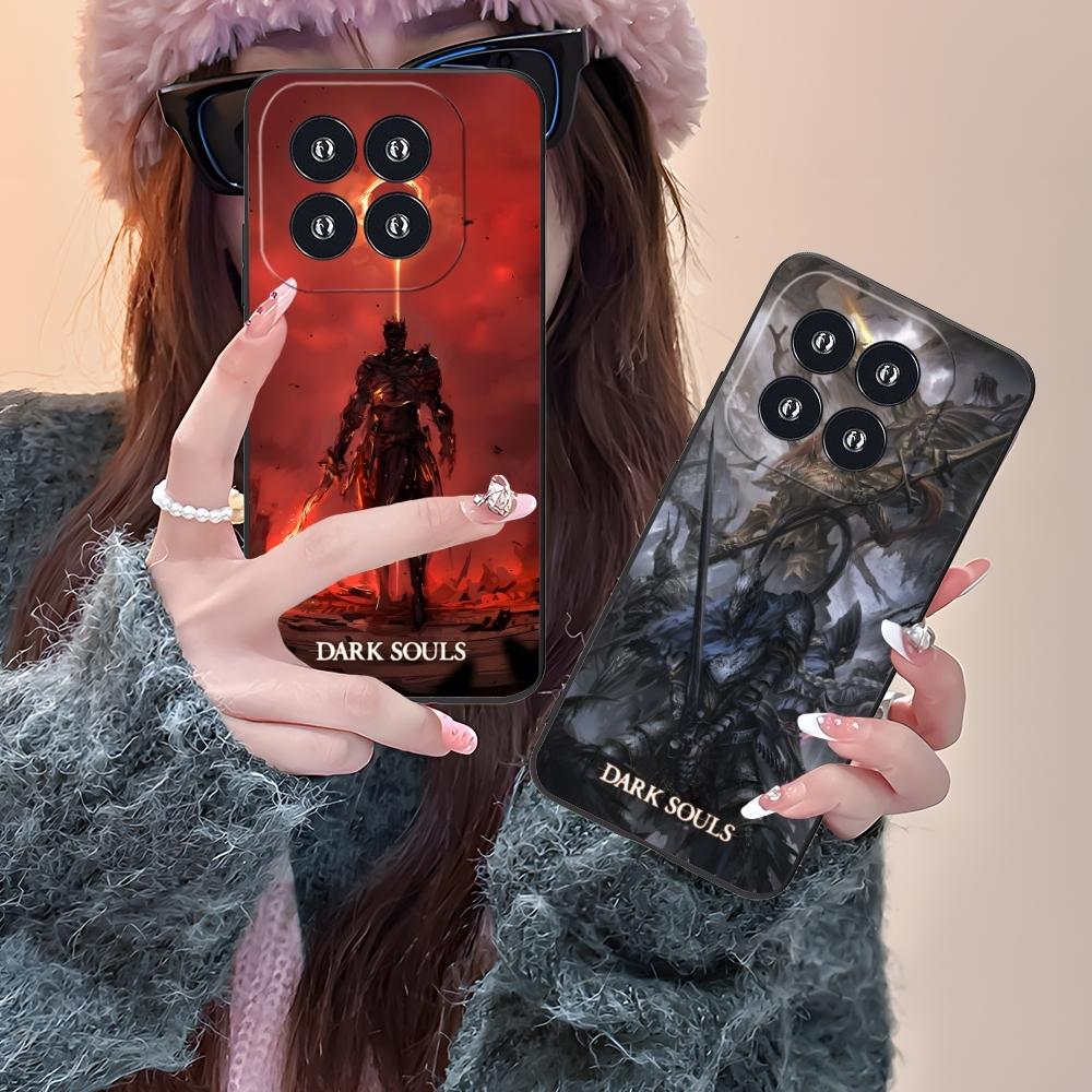 Умный чехол для мобильного телефона Dark Souls для Xiaomi 14 13 12 11 10 9 T Ultra Lite Pro S SE X 5G Черный Мягкий чехол-накладка для телефона