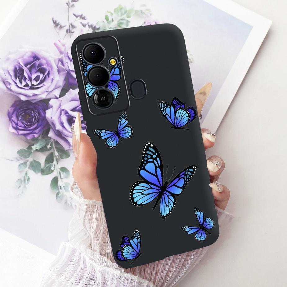 Чехол для Tecno Pop 6 GO BE6j Милый Цветок Бант Расписной Чехол Мягкий ТПУ Чехол для Телефона Для Tecno Pop 6 Pro BE8 Pop6 GO Задняя Крышка Coque