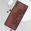 Mandala Floral Wood Phone Case For Samsung Galaxy S25 S26 Ultra S20 S21 S22 S23 S24 S10 Plus S25 FE Funda Cover