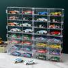 Акриловая витрина для автомобилей 1:64 Для модели автомобиля Hot Wheels Игрушка 8-ячеечная стойка-шкаф Пыленепроницаемые штабелируемые коробки для хранения автомобилей Прозрачные