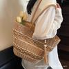 Seaside Vacation Leisure Large-capacity Woven Bag 2025 Summer New Korean Version Fashion Straw Bag Versatile Shoulder Bag