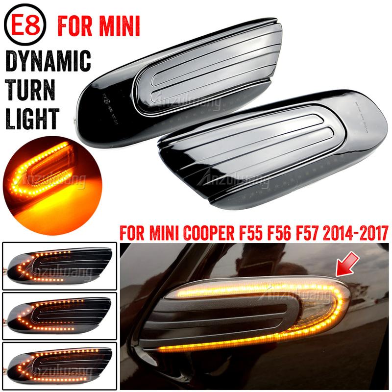 Fit For Mini Cooper F55 F56 F57 2014-2017 Flowing Side Marker Signal Lamps Lights Dynamic Led Side Repeater Indicator Lights