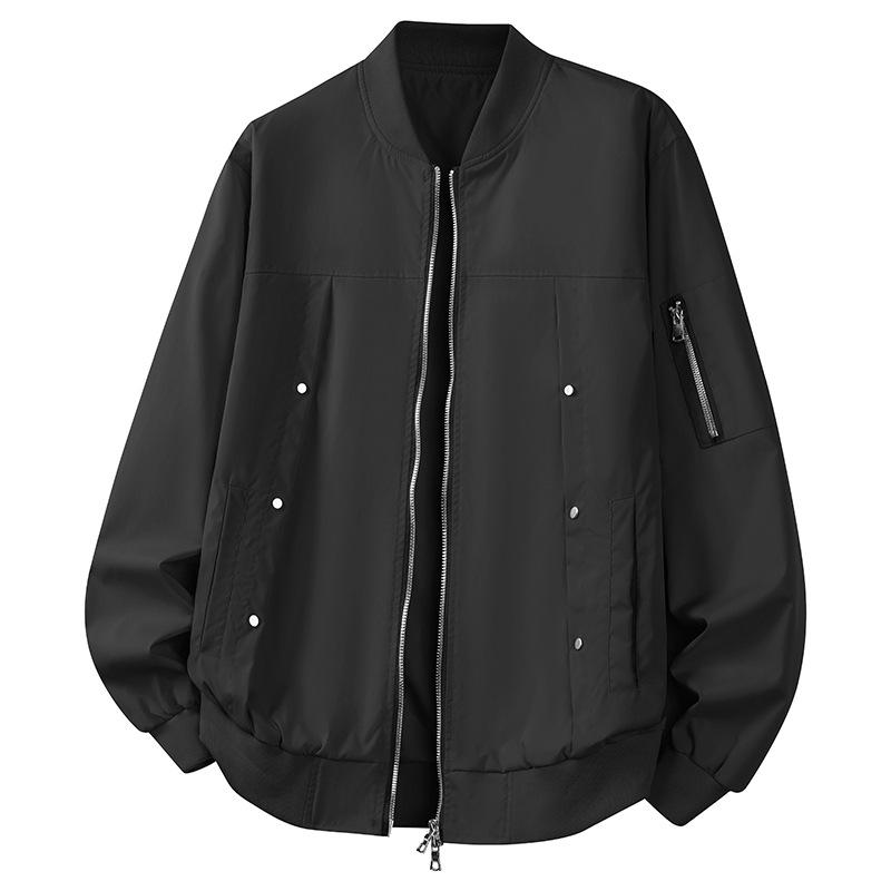 Минималистичная осенне-зимняя мода, повседневная, большого размера, трендовая, повседневная, металлическая пряжка, двойная молния, бейсбольная одежда, мужские куртки