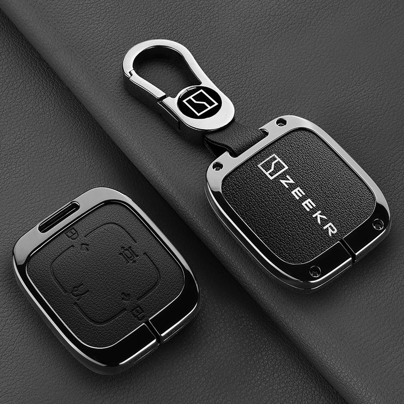 Zeekr 7X 007 001 Fr 009 Брелок Чехол Корпус для Автомобиля RC Чехол-брелок Сплав Цинка Кожаный Чехол для Автомобильного Ключа Защитный Чехол Автоаксессуары