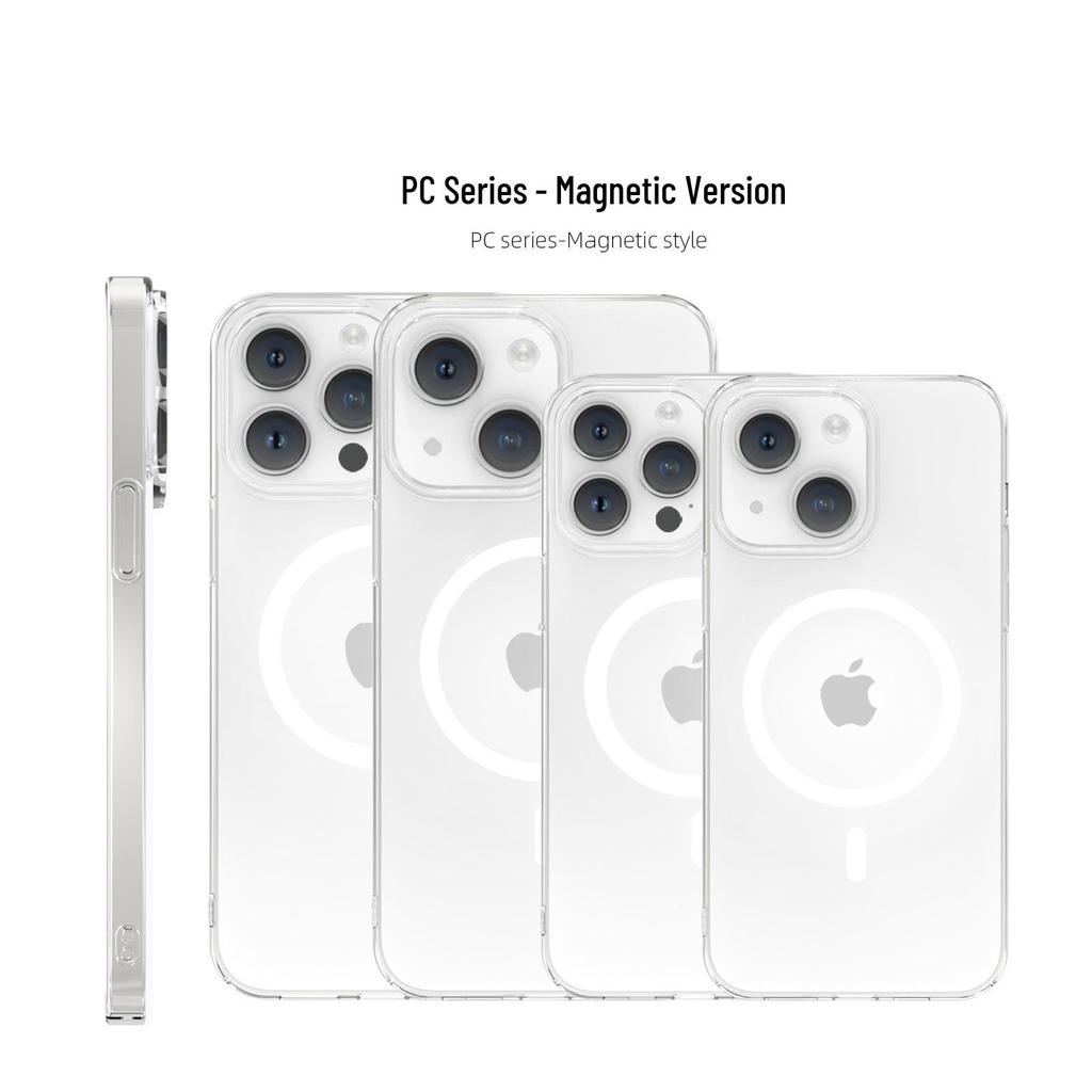 Совместимо с Apple iPhone 16 Pro Max: Прозрачный Магнитный Матовый Защитный Чехол