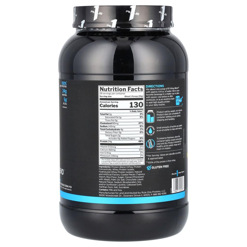 Whey Blend, Protein Powder Drink Mix, Cookies & Cream, 884G (1.95Lbs)