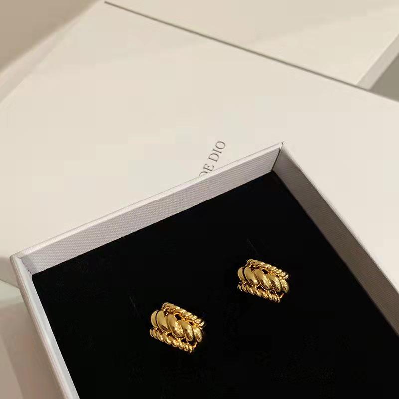 Европейские и американские плетеные серьги C-образной формы с серебряной иглой 925 пробы - Классический, универсальный, модный дизайн