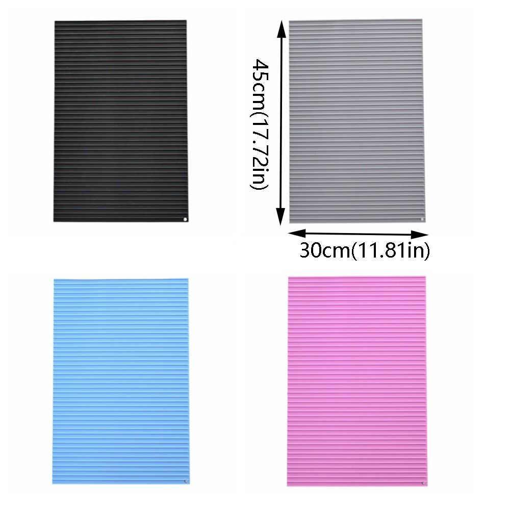 Roll Up Silicone Drying Pad Rectangle Insulation Placemat  Desktop Decoration