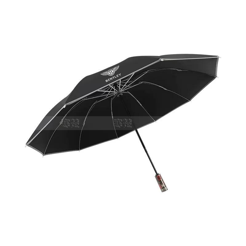 Bentley Continental GT MULLINER Bentayga Flying Hurtling Spurlogo Car Fully Automatic Reflective Sun Umbrella Folding Sunshade HL4