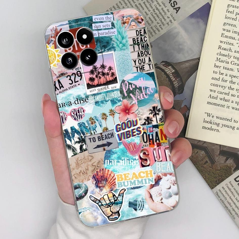 Cover For Xiaomi Poco X6 F5 Pro C51 C50 14 Case Phone Bags Clear TPU Soft Silicone Fancy Pattern Screen Protector High Quality Popular Capa For Xiaomi