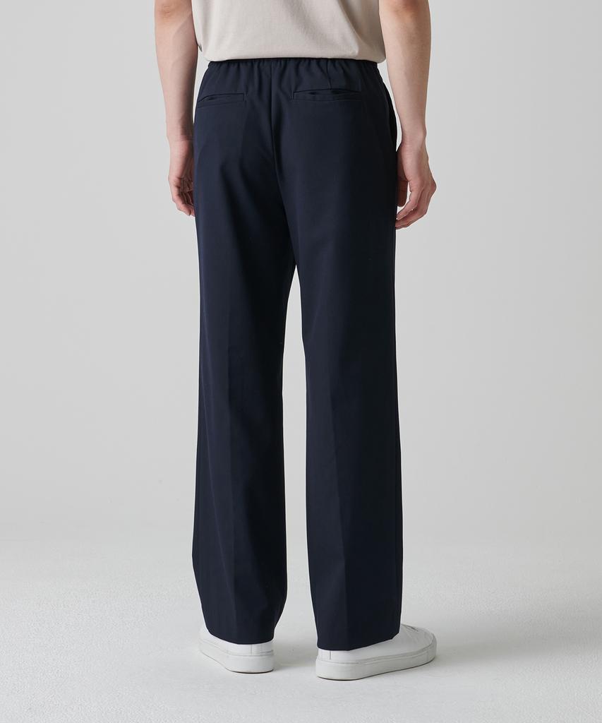 MUSINSA STANDARD Genderless Wide Banding Slacks [Navy]
