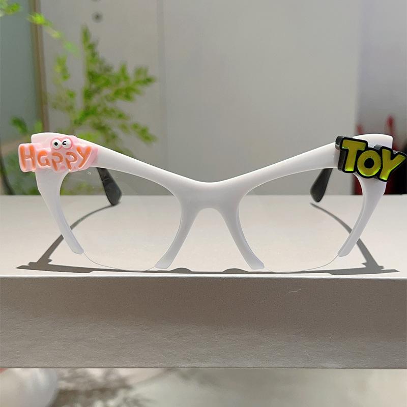 Women Vintage Anti Blue Light Cat Eye Glasses Women Sexy Lady Half Frame Eyewear DIY Cute Decorative Fashion Ball Dress Up Flat Mirror