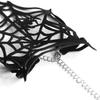 Yousheng Spider Web Finger Chain Hollow Out Spider Decor Adjustable Gothic Hand Chain Halloween Party Carnival Easter Day Bracelet Ring