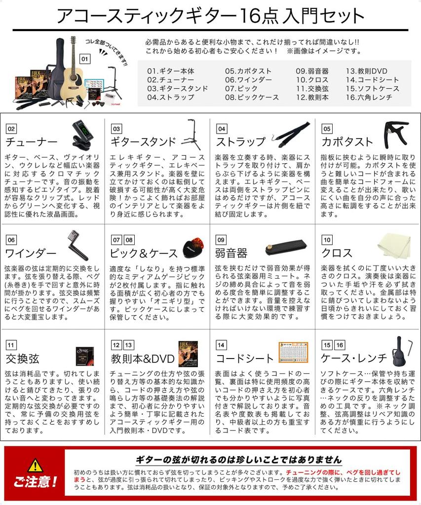 HONEY BEE Акустическая гитара Фолк-гитара Типа для начинающих Вводный набор из 16 предметов F-15/CRD