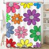 Яркая цветочная шторка для душа Многоцветный цветочный дизайн для украшения ванной комнаты Водонепроницаемая нескользящая ткань для домашних ванных комнат (