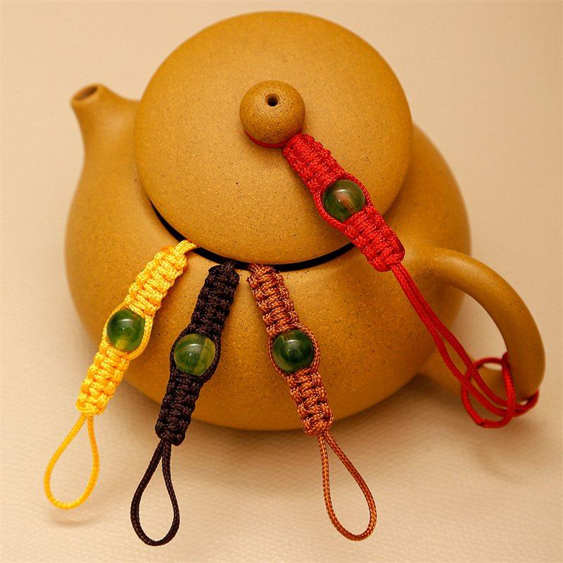 Lid Handle Clay Pot Green Bead Tied Pot Lid Rope with Hand-woven Teapot 20 Pieces Rope Purple Rope Accessories Anti-fall Protection