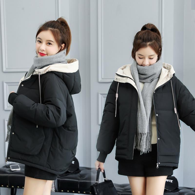 Women's Winter Hooded Jacket Short Cotton Coat Keep Warm Slim Fit Korean Fashion Plus Size Loose Women's Winter Down Jacket