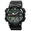 Casio World Time Ana-Digi Quartz Watch AEQ-110W-3A2V Men's Green Sunburst Dial Black