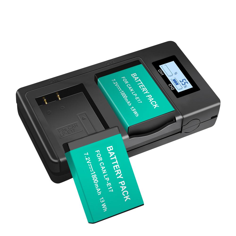 PALO LPE17 LP E17 LP-E17 аккумулятор для камеры + ЖК-дисплей USB двойное зарядное устройство для Canon EOS M3 M6 200D 750D 800D 8000D 760D T6i T6s Kiss X8i