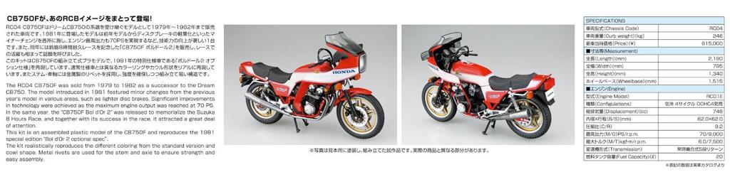 Aoshima Bunka Kyozai Масштаб Серия Мотоциклов 25 Honda RC04 CB750F Bol II Опциональная Спецификация Пластиковый Сборный Набор 1/12 №. д'Ор '81