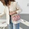 Fashion Women Shoulder Bag New Arrival Crossbody Bag Female Solid Color Pleated Design Ladies Bag Mini Zipper Cloud Bag For Girl