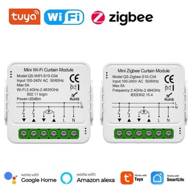 Модуль переключателя умных штор Tuya Wi-Fi Zigbee, подключение рулонных жалюзи, электродвигатель жалюзи, работа с Alexa Google Home Smart Life