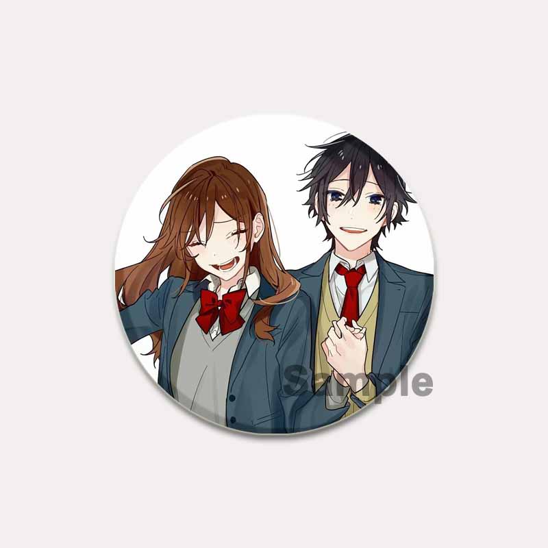 32/44/58 мм Love Anime Horimiya Значки на рюкзаке Аксессуары Miyamura Izumi Hori Kyouko Мультфильм Броши для одежды Сумка Декор Подарки Булавки