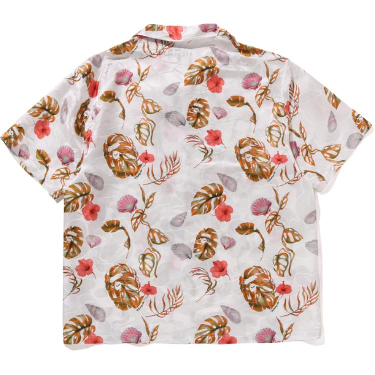 Bape Рубашка с коротким рукавом с открытым воротником с рисунком "Отпуск" 0ZXSRM132308O