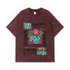 275 GSM Washed T-shirts 100% Cotton Pokemon V4 Balbasaur Print Unisex Heavy Cotton T Shirt