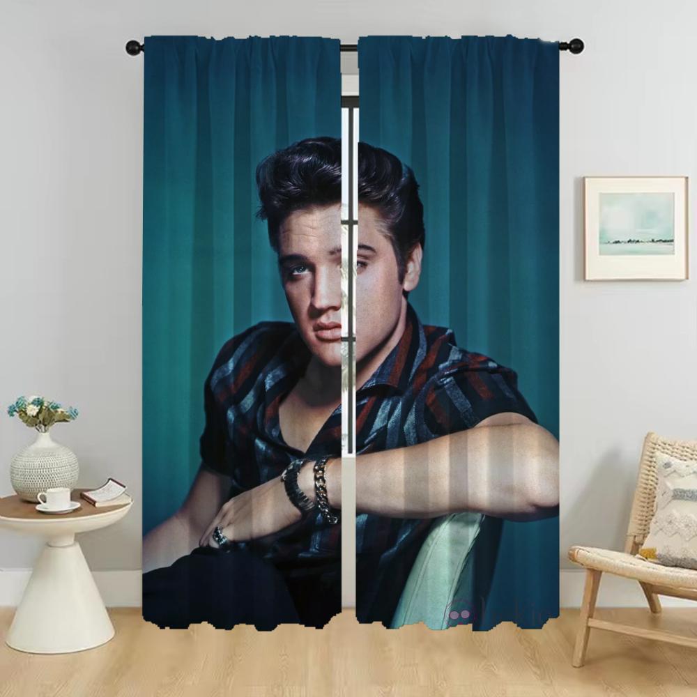 Elegant Room Curtains 2 Pieces Elvies Window Curtain for Room 2 Panel Tulle for Bedroom Halloween Decoration Shades Partition