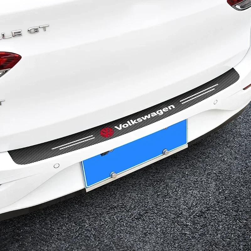 Для VW Volkswagen Jetta MK5 Golf 1 шт. Автомобильные наклейки из углеродного волокна для защиты заднего бампера и багажника Для Volkswagen VW Touran Beetle Golf