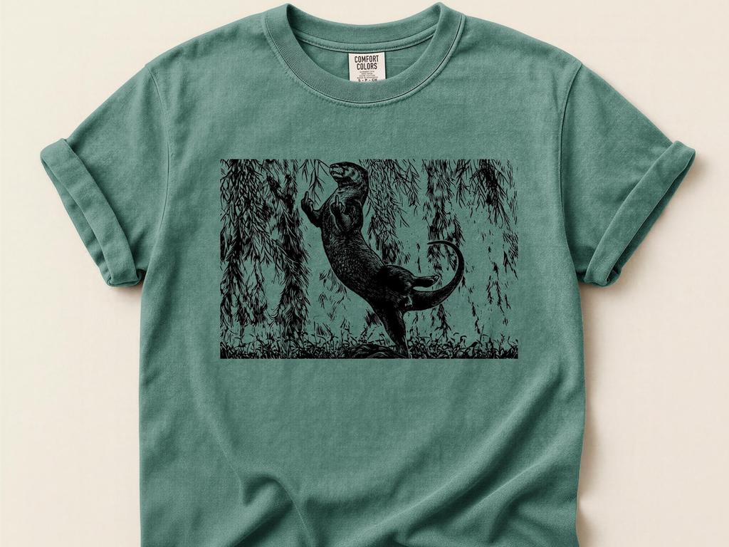 Rude River Otter T-Shirt - Funny Double Middle Finger Otter Tee, Sarcastic Wildlife Graphic Shirt